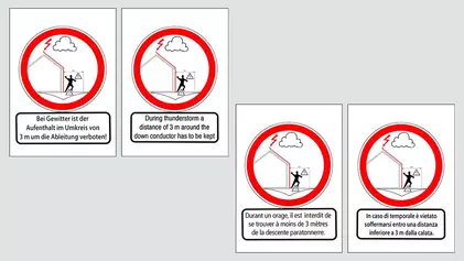 Hinweisschild Schritt- und Berührungsspannung