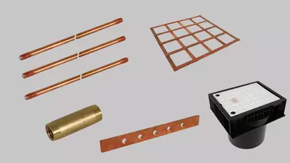 Earth electrodes, earthing pits, plates, clamps