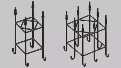Ankerkörbe für Betonfundament vor Ort