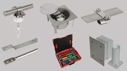 Erdeinführung, Anschlussfahnen, Leitungshalter, Trennstellenkästen