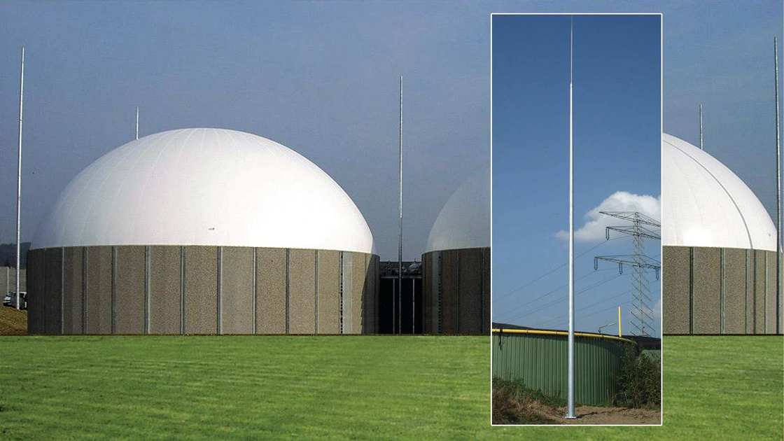 Telescopic Lightning Protection Mast for Bucket or Concrete Foundations