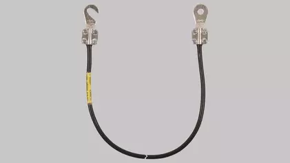 Erdungsleitungen mit Kabelschuhen offen / geschlossen