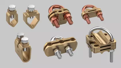 Earth Rod to Conductor Clamps