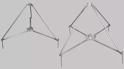 Stative für Fangstangen D40 und Stützrohre GFK/Al